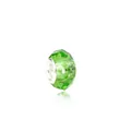 Faceted glass charm bead in vibrant grass green with silver metal core for DIY bracelet - Grass Green