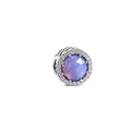 Violet faceted stone charm bead with sparkling zircon halo for DIY bracelets - Purple Opal Look Gemstone Round Style (8)