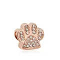 Abalorio de huella animal en oro rosa con circonitas brillantes para pulseras - Rosa oro