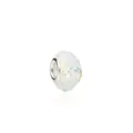 Opal white faceted crystal bead with silver core for DIY bracelet making - Milky White