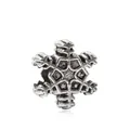 Vintage silver snowflake charm bead with intricate hexagonal details for DIY bracelets - Snowflake Style (G6-13)