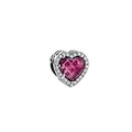 Exquisite heart-shaped pink purple crystal charm with pave setting for DIY bracelets - Pink Purple Heart Gemstone Style (11)