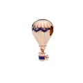 Hot air balloon charm pendant with blue and white enamel in rose gold finish - Rose Gold Blue White Hot Air Balloon (1)