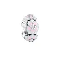 Pink and white enamel flower charm bead made of silver alloy for DIY charm bracelets - Silver Flower Cluster Bead (13)