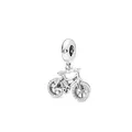 Silver bicycle charm pendant with sparkling zirconia inlay for DIY bracelets - Silver Pavé Bicycle (6)