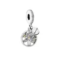 Silver Tree of Life charm with gold accents and Family engraved disc pendant - Silver Tree of Life Family Engraved Pendant (20)
