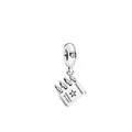 Silver passport charm for DIY bracelets with Republic of Love and star engraving - Silver Passport Manual (9)