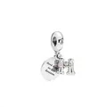 Silver hot air balloon charm with Good things on the horizon engraved pendant - Binoculars Triple Charm (10)