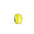 DIY floral glass charm bead with yellow and white stripes for snake chain bracelets - Yellow White Stripes(5)