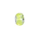 Yellow swirl glass charm bead with silver metal core for DIY bracelets - Spiral Transparent Texture(8)