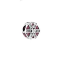 Red and clear zircon round charm with geometric cross pattern for DIY bracelets - Red White Rhinestone Geometric Radiating Style (25)