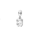 Silver suitcase charm pendant with star and heart patterns for DIY charm bracelets - Star Smile Suitcase (15)