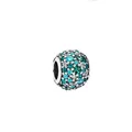 Pave-set multicolor cat eye charm with blue and green crystals for DIY bracelets - Multicolor Rhinestone Pavé Round Bead Style (26)