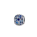 Blue and white pavé crystal round charm bead for DIY charm bracelets - Blue White Rhinestone Pavé Ball Style (27)