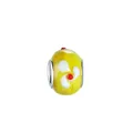 DIY yellow glass bead with white clover pattern and red dots for charm bracelets - White Clover Pattern(11)