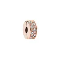 Rose gold clip charm with rows of sparkling white crystals for DIY jewelry bracelets - Rose Gold Pavé Clip (18)