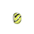DIY glass charm bead with yellow base and black-white wave pattern for snake chains - Black White Wave Stripe(13)