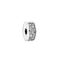 Hot air balloon style silver bead charm with sparkling zircon inlay for DIY bracelet - Silver Three Row Zirconia Hoop (19)