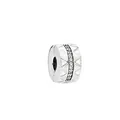 Silver alloy hot air balloon charm bead with sparkling cubic zirconia stones - Silver Geometric Pavé Spacer (20)