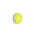 Yellow faceted glass flower charm bead with silver-tone metal core for charm bracelets - Yellow Internal Sparkle(16)
