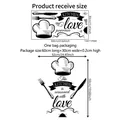 Keuken muursticker met koksmuts en love tekst, 60x30cm maattabel en lay-out - 30x60cm (MS8653-NH)