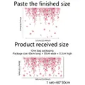 Pink cherry blossom static window stickers with double-sided floral design for home - 30*60cm