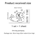 Bath Time cartoon theme wall sticker for bathroom decoration, 30x20cm single sheet size - BATH TIME Cartoon Character (MS7076-KC) / MS7076-KC (20*30cm) / Black