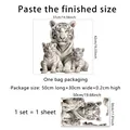 Realistischer weißer Tiger Wandaufkleber Glasfolie 37x42cm für Heimdekoration - 30x50cm