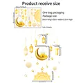 Ramadan gold moon and stars lotus window stickers set for festive home glass decor - Golden Ramadan Moon Mosque Style (DJ8022-NH) / 30x20cm (2 Pieces) / Gold