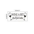 Creative black wine glass wall decal with quote WINE A BIT measuring 56x25cm for decor - Wine Glass English Quote / 56*25cm / Black