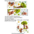 Cartoon forest bear wall stickers for kids nursery room decor in waterproof PVC material - Forest Bear Scene (MS4421-ZC)