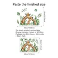 Cartoon giraffe family wall sticker with tropical leaves for kids room 50x35cm finish - Giraffe Family Style (CT6069-ZY)