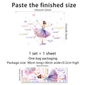Détail du sticker mural ballerine avec papillons et citations inspirantes violettes - Ensemble Fille de Ballet
