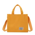 Bolso de lona amarillo brillante con correa bandolera y etiqueta de tela tejida - Amarillo