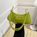 Vibrant green hobo underarm bag with gold metal buckle and leather knot strap - Green