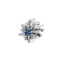 Blue and white pave crystal star charm in silver finish for DIY bracelet designs - Pave Rhinestone Four Blue Stone Floral Style (6)