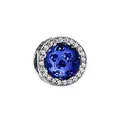 Blue ocean series openwork charm with heart pattern and sparkling zircons for bracelets - Blue Heart Translucent Hollow Style (7)
