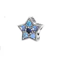 Star-shaped silver charm bead with blue gemstones for DIY bracelets jewelry - Pentagram Blue Rhinestone Bead Style (8)