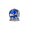 Blue enamel Christmas reindeer sleigh charm with white zircon stones for DIY bracelets - Reindeer Sleigh Festive Style (11)