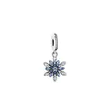 Blue snowflake charm with sea blue zircons for DIY charm bracelets and jewelry making - Sea Blue Rhinestone Snowflake Pendant Style (12)