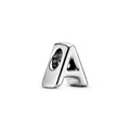 Polished silver alphabet letter A charm bead for DIY necklaces and bracelets - Letter A Style(1)