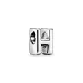 Polished silver alphabet H bead charm for DIY personalized bracelets and necklaces - Letter H Style(8)