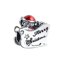 Silver Santa sleigh charm with red hat and Merry Christmas engraving for bracelets - Christmas Sleigh (7)