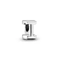 Silver-plated letter I alphabet charm bead with polished finish for DIY bracelets - Letter I Style (9)