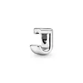 Polished silver alloy letter J charm bead for DIY personalized jewelry bracelets - Letter J Style(10)
