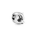 Polished silver-tone alphabet letter Q bead charm for DIY charm bracelets and necklaces - Letter Q Style(17)