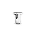 Polished silver alloy letter T charm bead for DIY bracelets and personalized jewelry - Letter T Style(20)