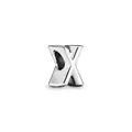 Polished silver alloy charm with letter X design for DIY bracelets and necklaces - Letter X Style(24)