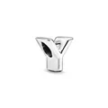 Polished silver alloy letter Y charm bead for personalized DIY bracelets and necklaces - Letter Y Style(25)