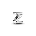 Polished silver letter Z charm bead for DIY personalized jewelry bracelets - Letter Z Style(26)